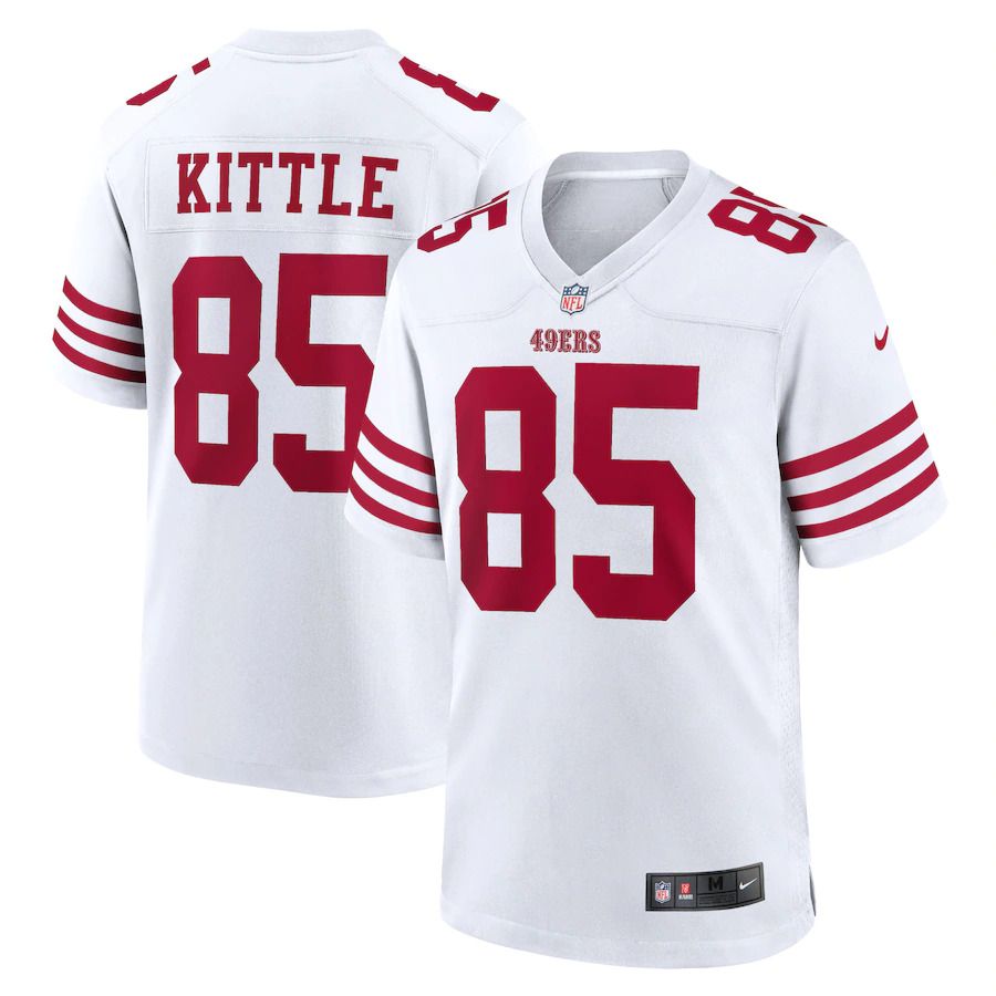 Men San Francisco 49ers 85 George Kittle Nike White Player Game NFL Jersey